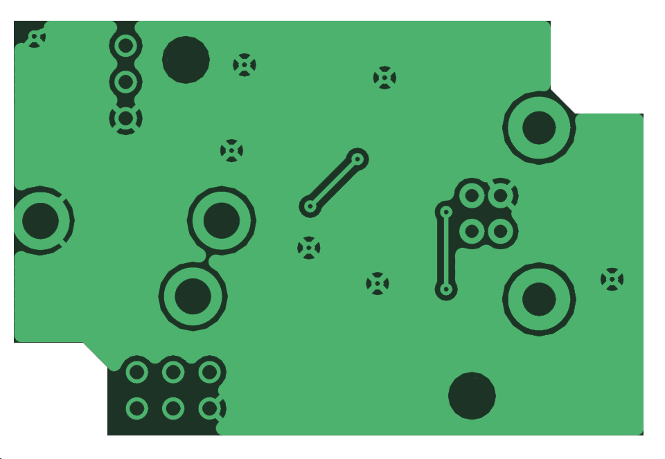 PCB diagram showing thermal reliefs by Wikipedia user Romanski, CC BY-SA 2.0